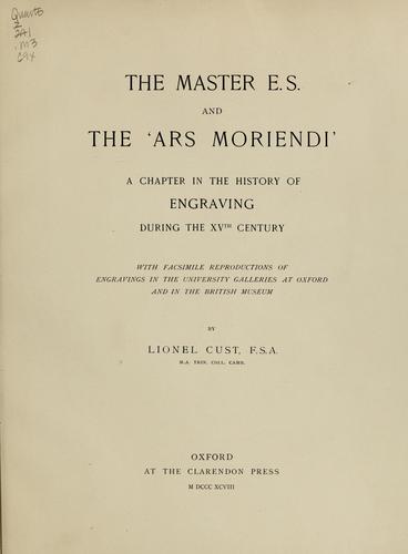 The Master E. S. and the'Ars moriendi'
