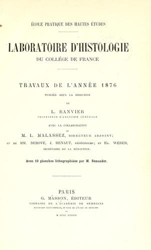 Travaux de l'année 1876