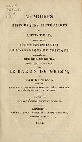 Mémoires historiques, littéraires et anecdotiques