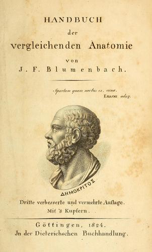Handbuch der vergleichenden anatomie