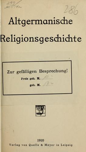 Altgermanische religionsgeschichte