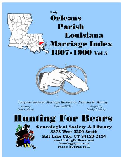 19th Century Orleans Par LA Marriage Index v5 1807-1900