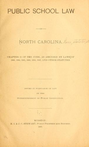 Public school law of North Carolina