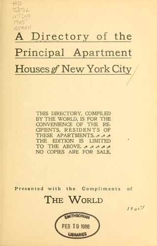 A Directory of the principal apartment houses of New York City