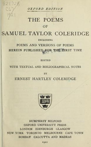 The poems of Samuel Taylor Coleridge