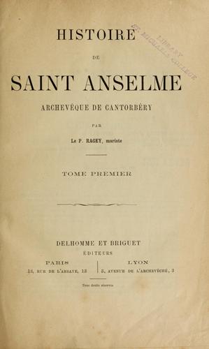 Histoire de saint Anselme