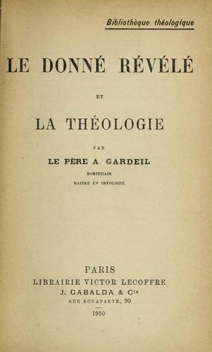 Le donné révélé et la théologie
