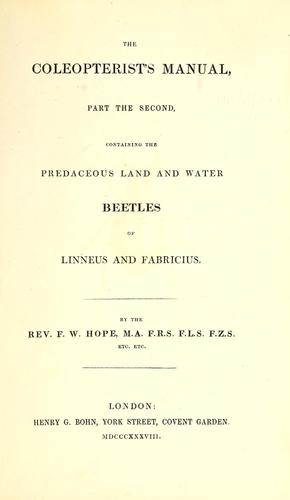 The coleopterist's manual ..