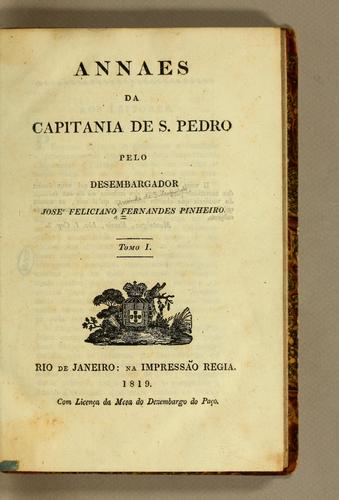 Annaes da capitania de S. Pedro