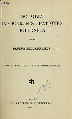 Scholia in Ciceronis orationes Bobiensia