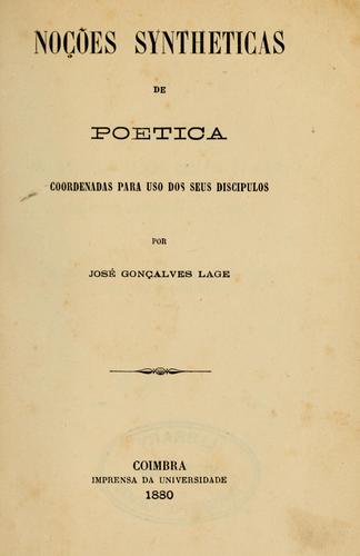 Noções syntheticas de poetica