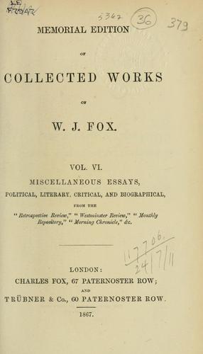 Memorial edition of collected works