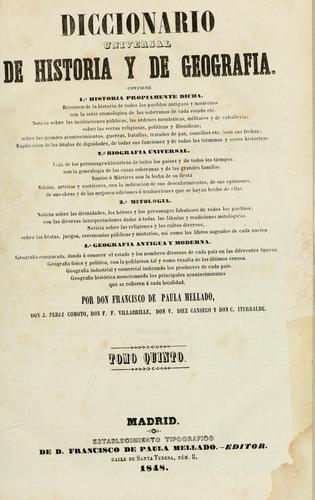 Diccionario universal de historia y de geografia