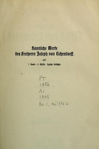 Sämtliche Werke des Freiherrn Joseph von Eichendorff