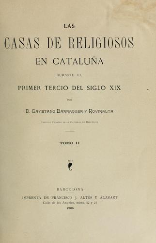 La casas de religiosos en Cataluña durante el primer tercio del siglo 19