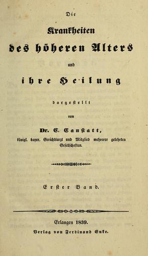 Die Krankheiten des höheren Alters und ihre Heilung