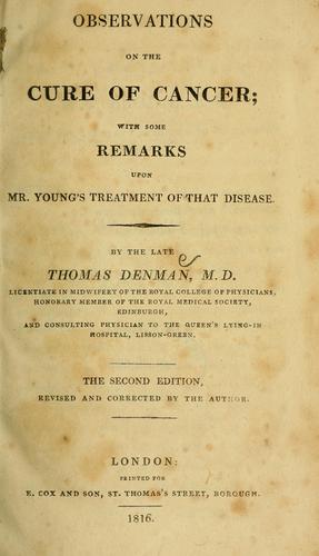 Observations on the cure of cancer