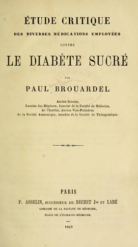 Étude critique des diverses médications employées contre le diabète sucré