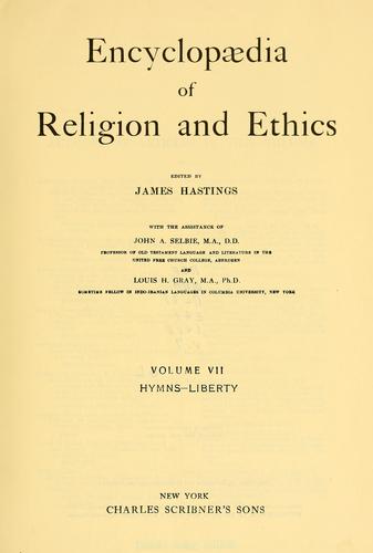 Encyclopaedia of religion and ethics