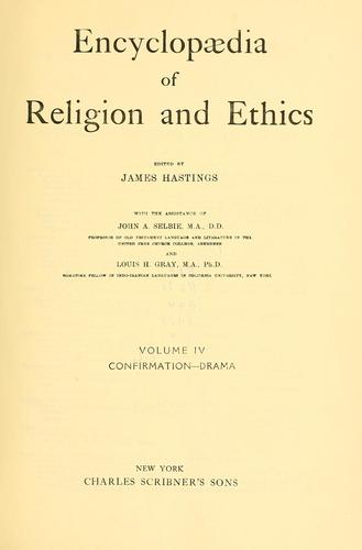 Encyclopaedia of religion and ethics