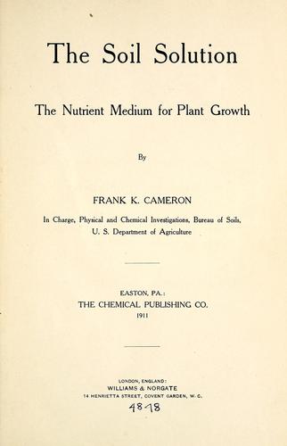 The soil solution