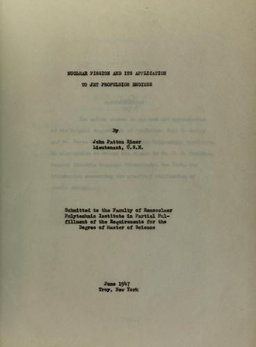 Nuclear fission and its implication to jet propulsion engines