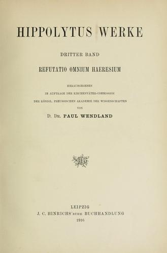 Hippolytus Werke