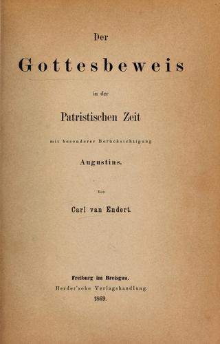Der Gottesbeweis in der patristischen Zeit