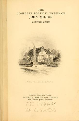 The complete poetical works of John Milton