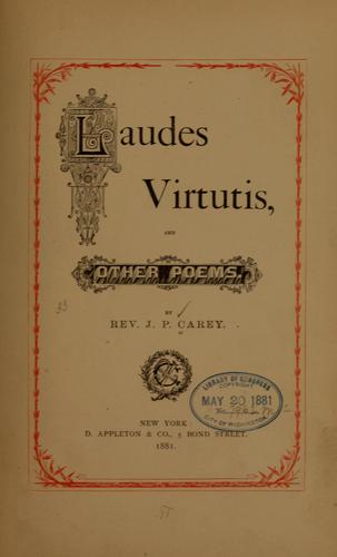 Laudes virtutis, and other poems