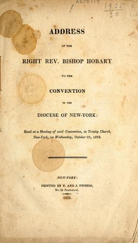 Address of the Right Rev. Bishop Hobart to the convention of the diocese of New-York
