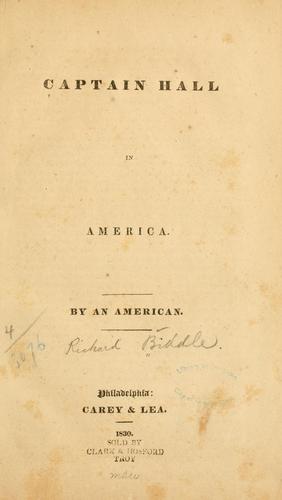Captain Hall in America