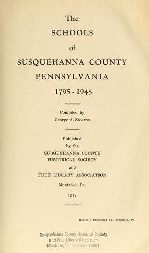 The schools of Susquehanna County, Pennsylvania