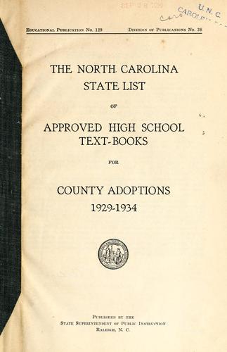 The North Carolina state list of approved high school text-books