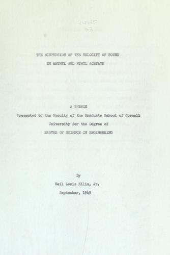 The dispersion of the velocity of sound in methyl and ethyl acetate