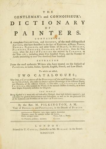The gentleman's and connoisseur's dictionary of painters