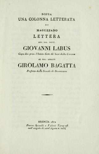 Sopra una colonna letterata di Maguzzano