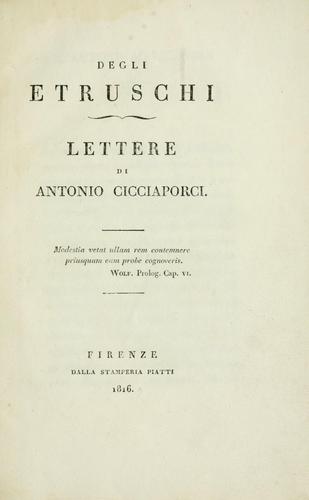 Degli etruschi