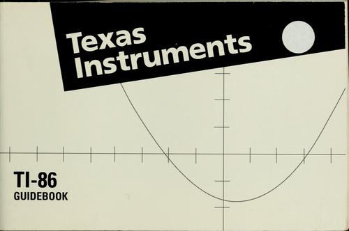 TEXAS INSTRUMENT TI-86 GUIDEBOOK