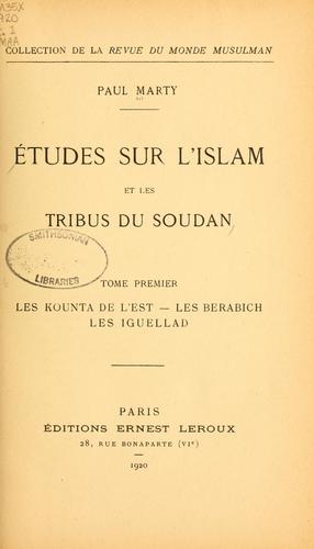 Études sur l'Islam et les tribus du Soudan ...