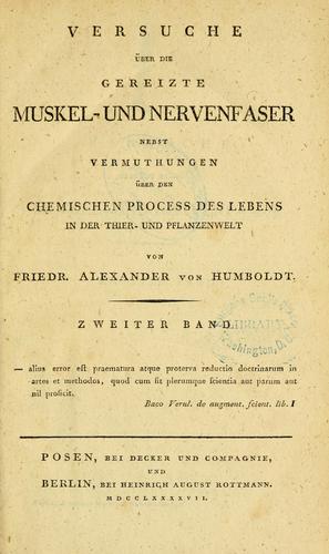 Versuche über die gereizte Muskel- und Nervenfaser