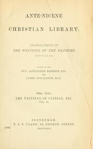 The writings of Cyprian