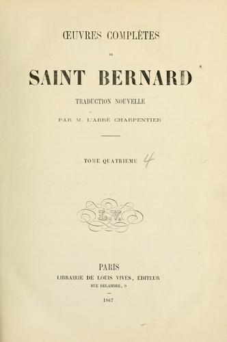 Oeuvres complètes de Saint Bernard