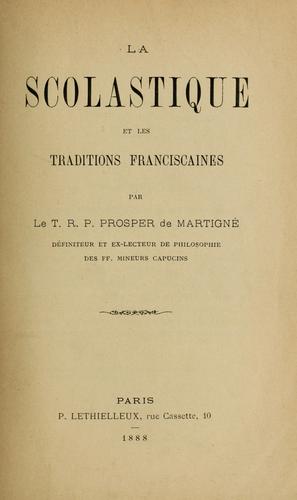 La Scolastique et les traditions franciscains