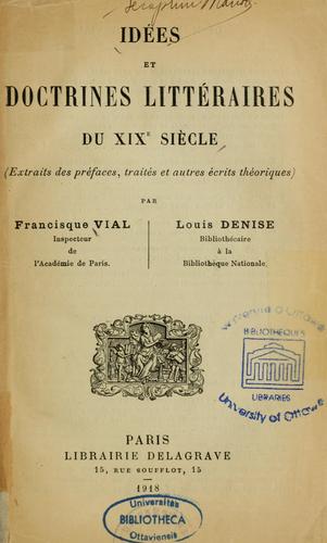 Idées et doctrines littéraires du 19e siècle