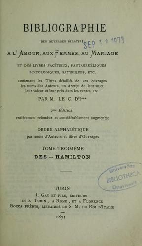 Bibliographie des ouvrages relatifs à l'amour