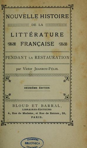 Nouvelle histoire de la littérature française