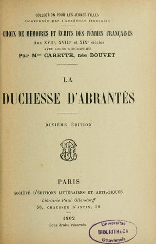 La Duchesse d'Abrantes