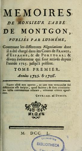 Mémoires de monsieur l'abbé de Montgon