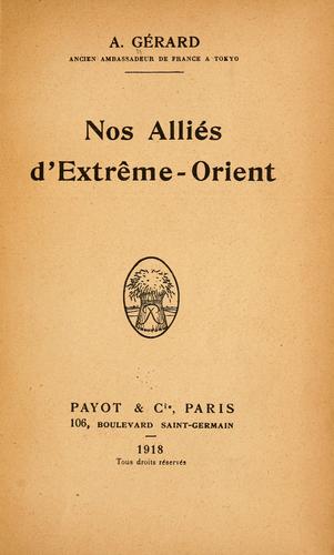 Nos alliés d'Extrême-Orient